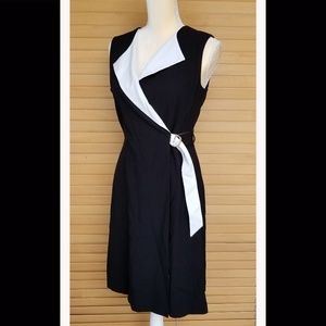 Calvin Klein Black and White Midi Dress